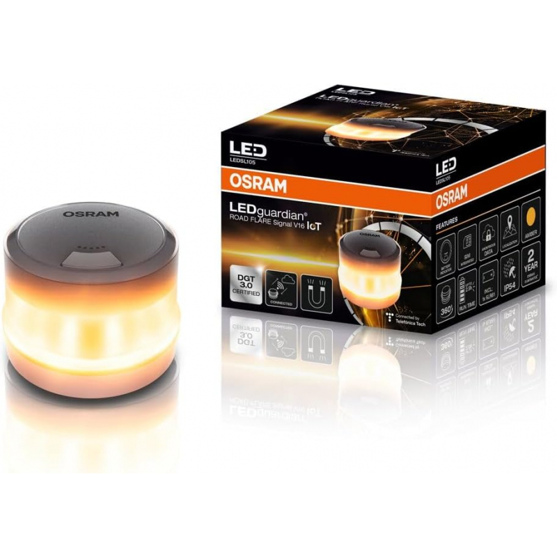 Baliza OSRAM V16 homologada 2026 y conectada DGT